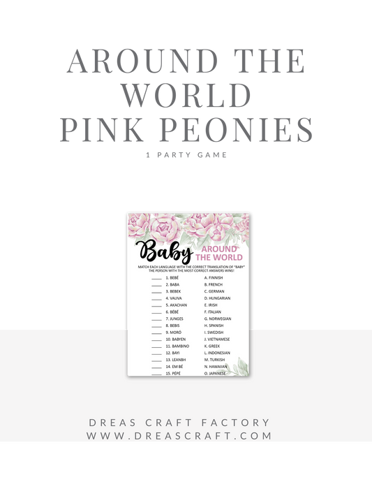 Baby Around The World- Pink Peonies