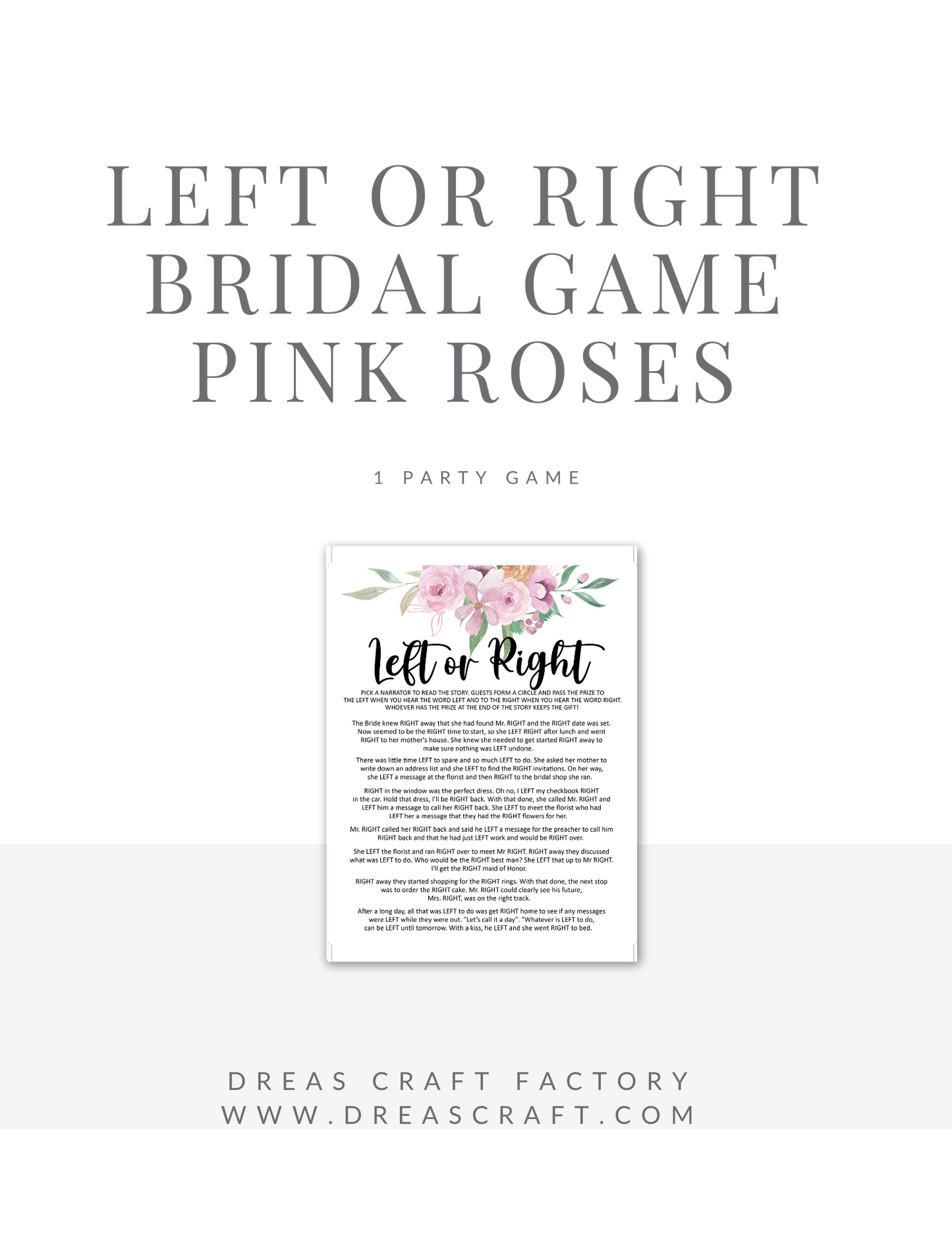 Right or Left Bridal Shower Game