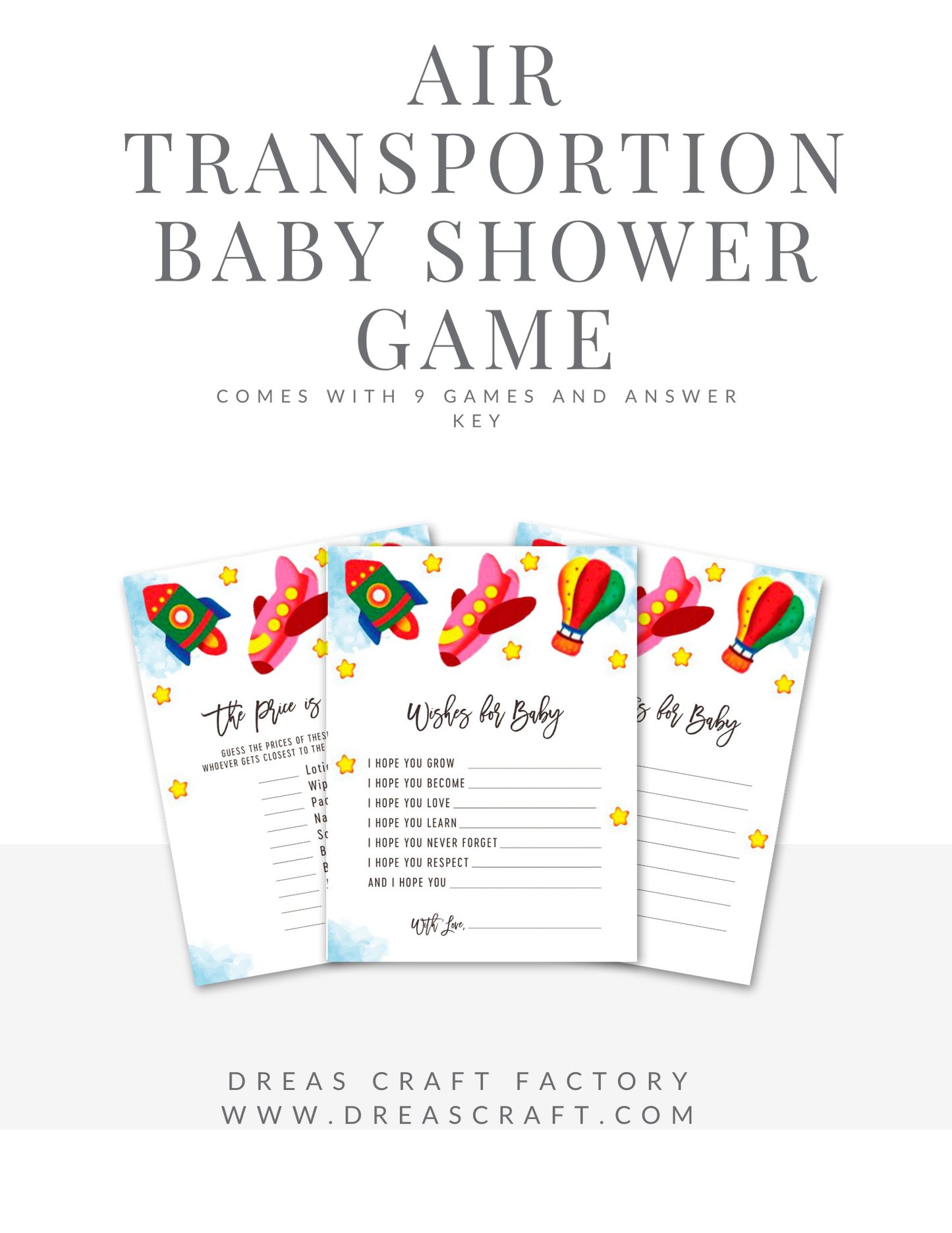 Air Transport Baby Shower Games