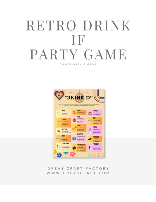 Retro 70's Bachelorette Drinking Party Game- 1 Game