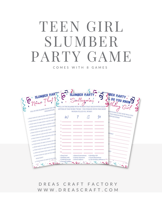 Teen Girl Party Hat Slumber Party Game