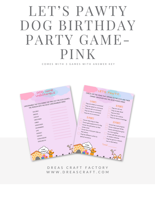 Girl Dog Birthday Party Games