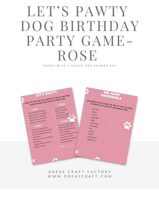 Girl Dog Birthday Party Game