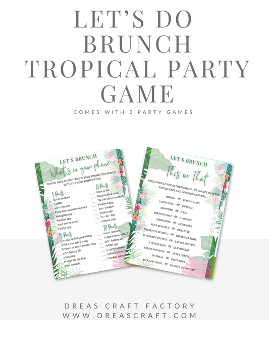 Tropical Fun Brunch Party Game