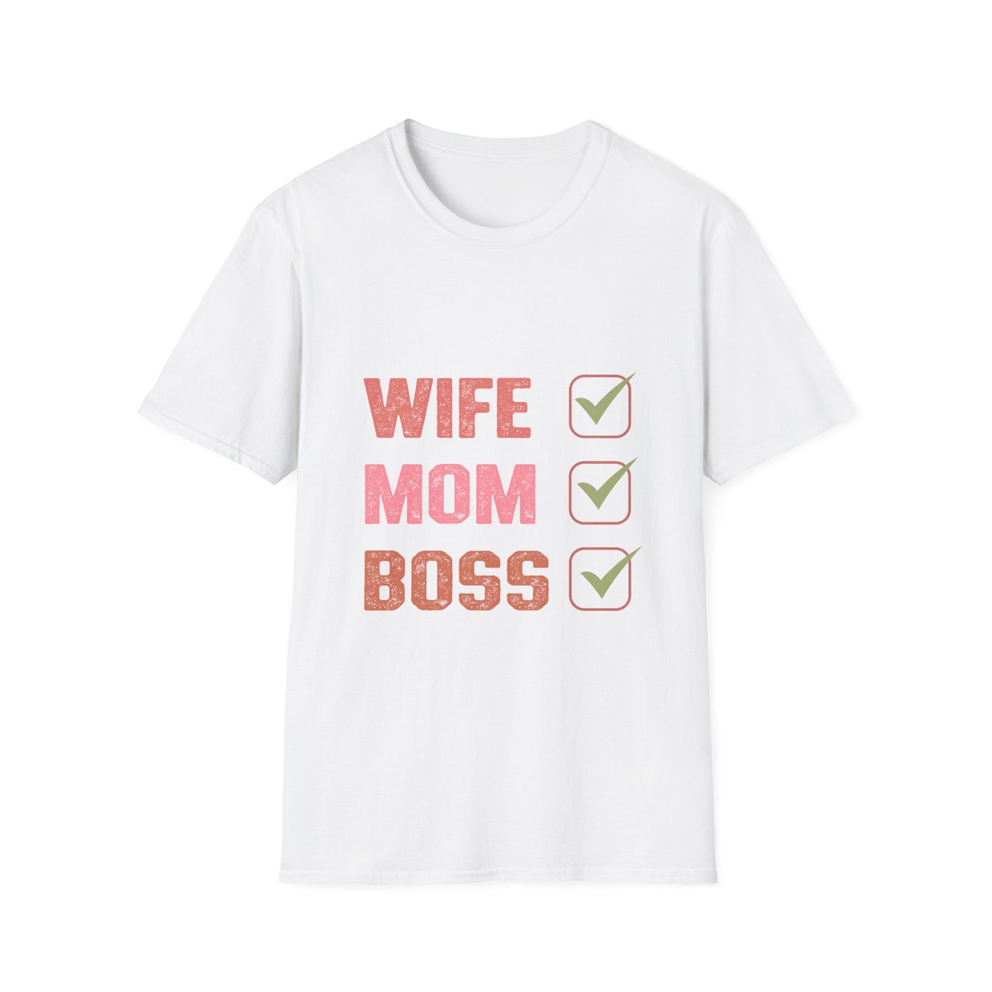 Wife, Mom, Boss Unisex Softstyle T-Shirt