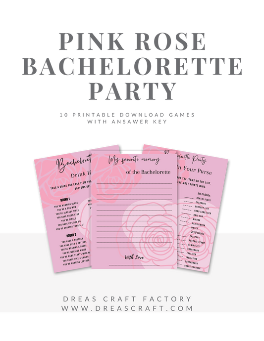 Pink Roses Bachelorette Party Game