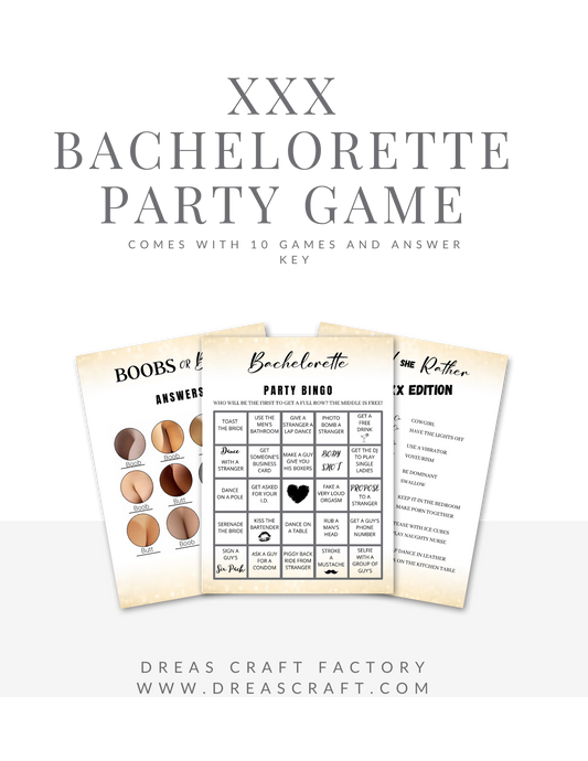 Adult XXX Party Games Bachelorette Party Games Bundle