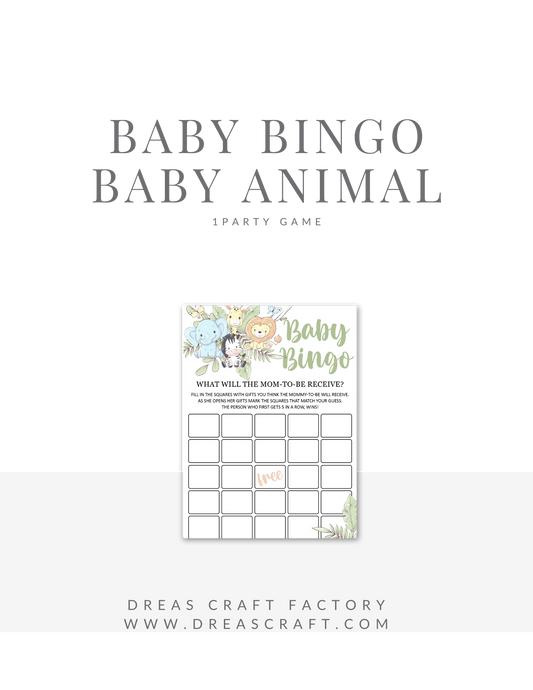 Baby BINGO Baby Animal Baby Shower Game