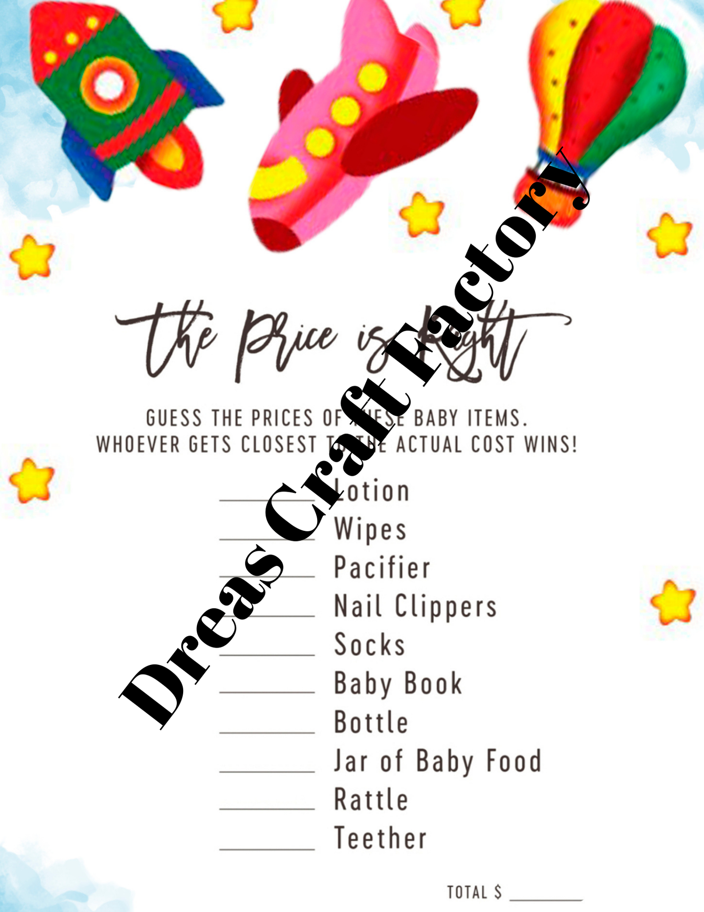 Air Transport Baby Shower Games