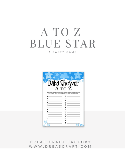 Boy Baby Shower A to Z Party Game