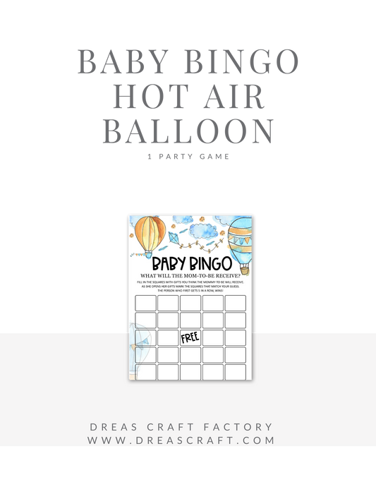 Baby Boy BINGO- Hot Air Ballon