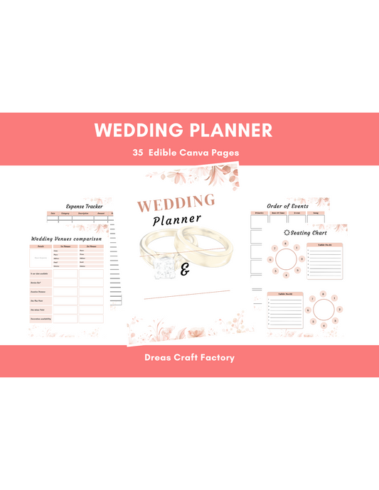 Canva Edible Wedding Planner- Mauve